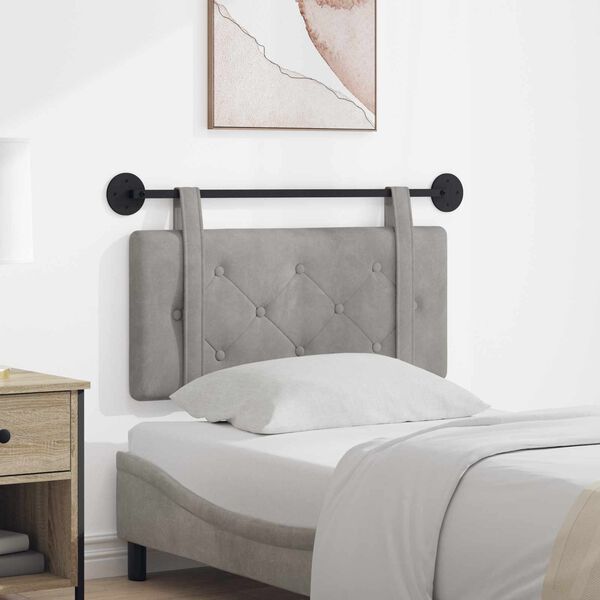 vidaXL Karājo&scaron;s galvgalis Gai&scaron;i pelēks 100 x 55 x 5 cm Samts