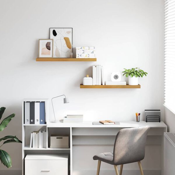 vidaXL Sienas plaukts 2 pcs Bē&scaron;a 90 x 23,5 x 4 cm Inženierijas koks