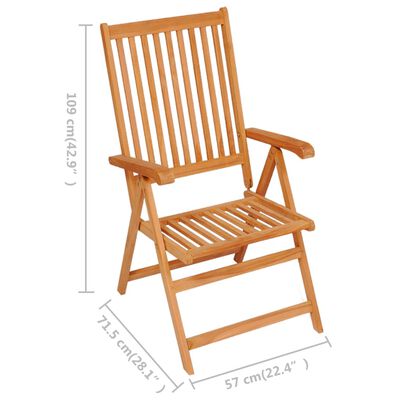 vidaXL dārza krēsli, sarkani matrači, 4 gab., masīvs tīkkoks