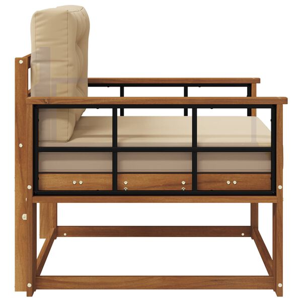 vidaXL Āra vidējā dīvāns Cietā akācijas koks Dabiska