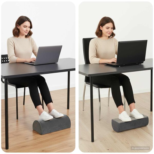 vidaXL Kājas atbalsta spilvens Vienkrāsains Pelēka