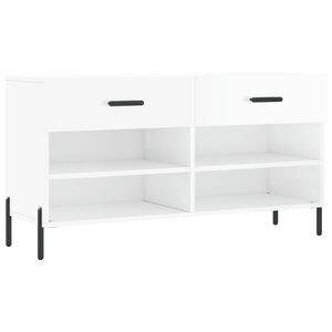 vidaXL apavu skapītis, spīdīgi balts, 102x35x55 cm, inženierijas koks