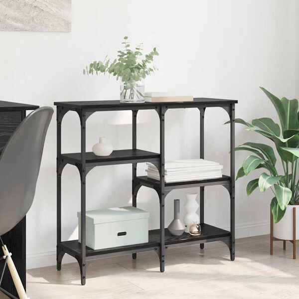 vidaXL Konsoles galds Melns ozolkoks 80 x 29 x 75 cm Inženierijas koks