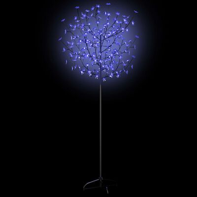 vidaXL Ziemassvētku koks, 200 LED, zili balta gaisma, ķirsis, 180 cm