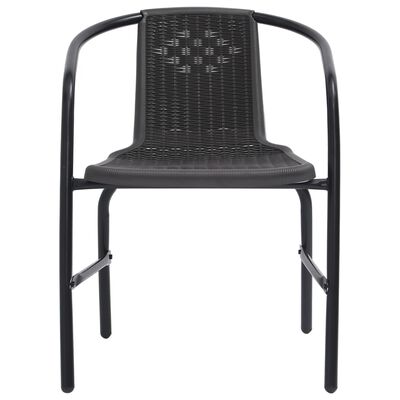 vidaXL dārza krēsli, 4 gab., plastmasas rotangpalma, tērauds, 110 kg