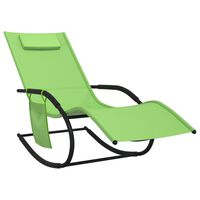 vidaXL sauļošanās šūpuļkrēsls, tērauds, zaļš tekstilēns