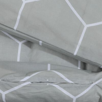 vidaXL gultasveļas komplekts, pelēks, 200x220 cm, kokvilna