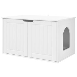 vidaXL Kaķu māja Balts 85 x 55 x 50,5 cm Inženierijas koks