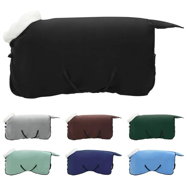 vidaXL Zirgu sega Melna 115 cm Polāra poliestera