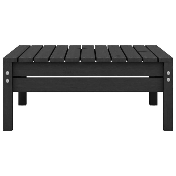 vidaXL dārza kājsoliņš, melns, priedes masīvkoks