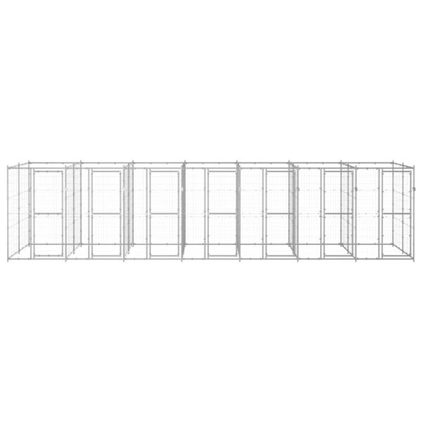 vidaXL suņu voljērs, 16,94 m², cinkots tērauds