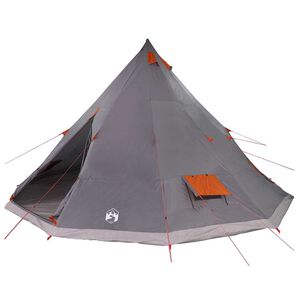 vidaXL Tipi telts ar jumtu Pelēka un oranža 560 x 560 x 300 cm tafta