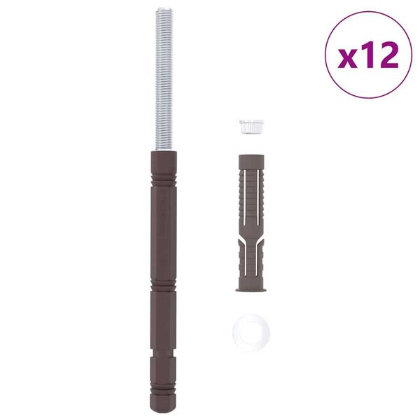 vidaXL Peldējo&scaron;o plauktu kron&scaron;teini 12 pcs Bē&scaron;a &Oslash;14 x 210 mm Tērauds