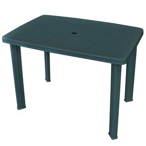 vidaXL dārza galds, 101x68x72 cm, zaļa plastmasa