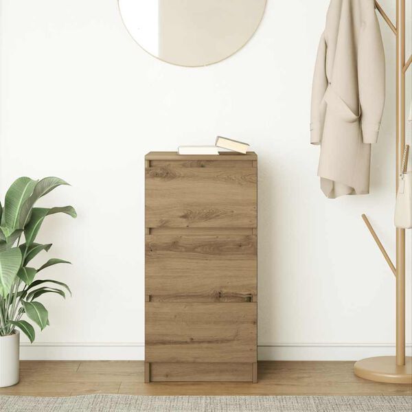 vidaXL kumode, ozolkoka krāsa, 37,5x35x76 cm, inženierijas koks