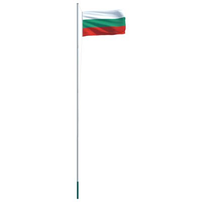 vidaXL Bulgārijas karogs un karoga masts, alumīnijs, 6,2 m