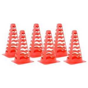 vidaXL Futbola konusi 6 gab. Saliekami oranži 13x13x22,5 cm