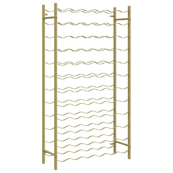 vidaXL vīna pudeļu plaukts, 72 pudelēm, zelta krāsas metāls