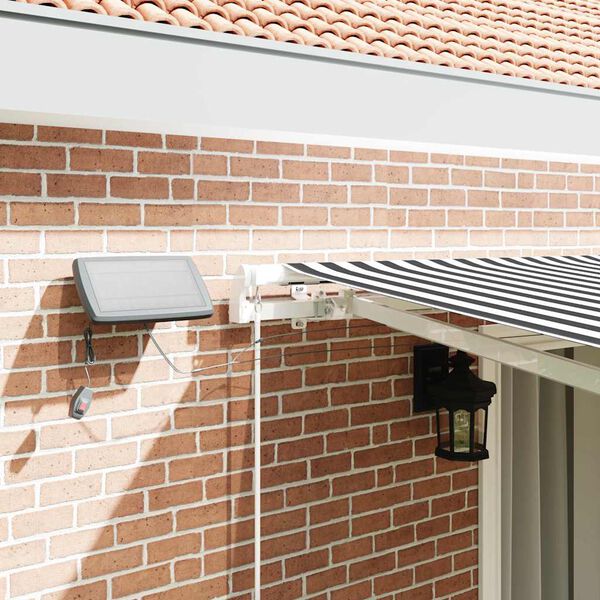 vidaXL manuāli izvelkama nojume ar LED, pelēka un balta, 450x300 cm