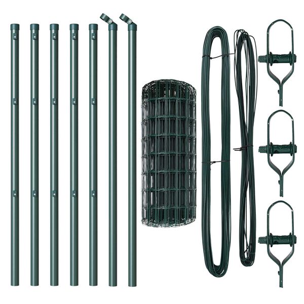 vidaXL Žogs ar stabu Zaļa 0,6 x 10 m Tērauds un PVC