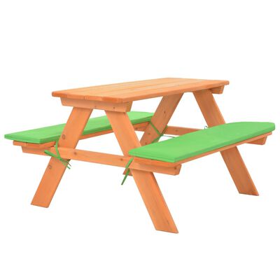 vidaXL bērnu piknika galds ar soliem, 89x79x50 cm, masīvs egles koks