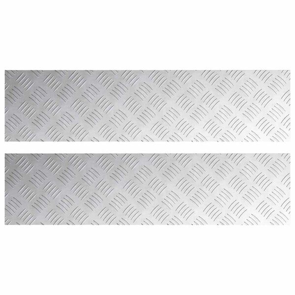 vidaXL Trepju paklājs Taisnstūra 2 pcs Sudraba 100 x 25 cm Alumīnijs