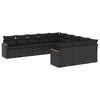 vidaXL Patio Sofa Set 11-vietīgs Black