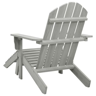 vidaXL dārza krēsls ar kājsoliņu, koks, pelēks
