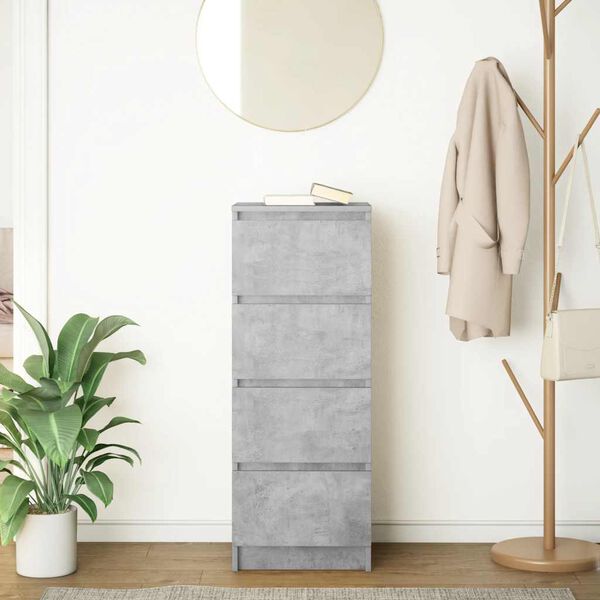 vidaXL kumode, betona pelēka, 37,5x35x99 cm, inženierijas koks