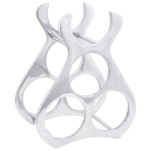 vidaXL Vīna plaukts Sudraba 32 x 14 x 37.5 cm Alumīnijs