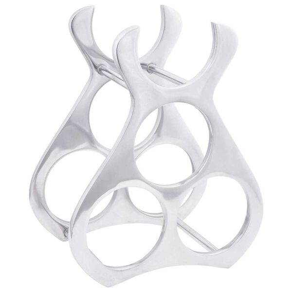 vidaXL Vīna plaukts Sudraba 32 x 14 x 37.5 cm Alumīnijs