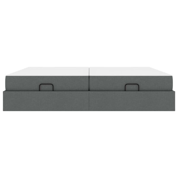 vidaXL Gultas rāmis ar matraci 2 pcs Dūmakaini pelēks audums