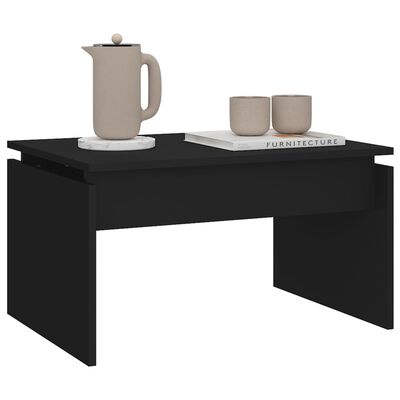vidaXL kafijas galdiņš, melns, 68x50x38 cm, skaidu plāksne