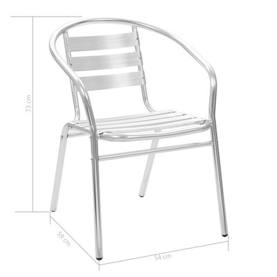 vidaXL dārza krēsli, 2 gab., alumīnijs, saliekami viens uz otra