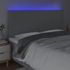 vidaXL gultas galvgalis ar LED, 160x5x118/128 cm, gai&scaron;i pelēks audums