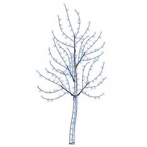 vidaXL LED sienas Ziemassvētku eglīte 150 cm 140 LED Zils Tērauds