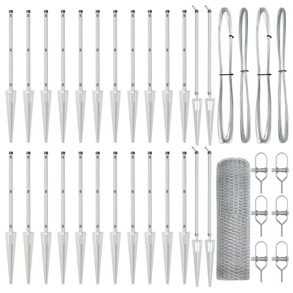 vidaXL Žoga āķis Sudraba 50 x 0,4 m (25 mm siets) Tērauds