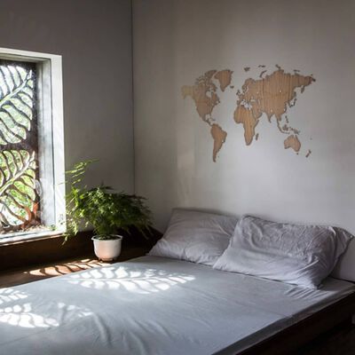 MiMi Innovations pasaules kartes sienas dekorācija Exclusive, koks