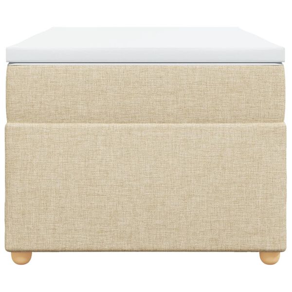 vidaXL atsperu gultas rāmis ar matraci, krēmkrāsas, 80x200 cm, audums