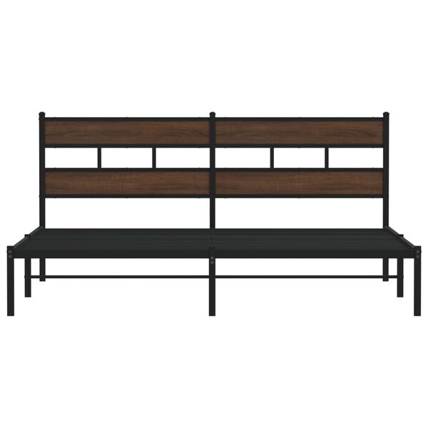 vidaXL gulta bez matrača, ar galvgali, brūna ozola, 190x200 cm