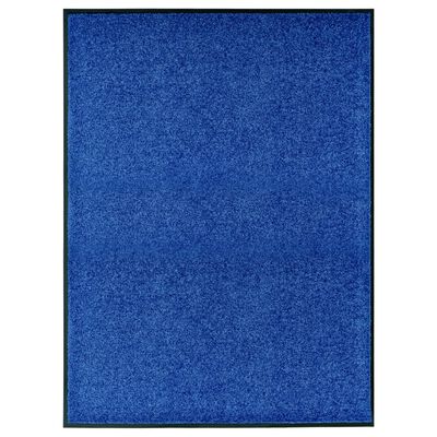 vidaXL durvju paklājs, mazgājams, zils, 90x120 cm