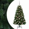 vidaXL Mākslīgā Ziemassvētku egle ar eglītes bumbām 120 cm 150 LED