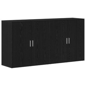 vidaXL Puse 2 pcs Melns ozolkoks 79 x 38 x 80 cm Inženierijas koks