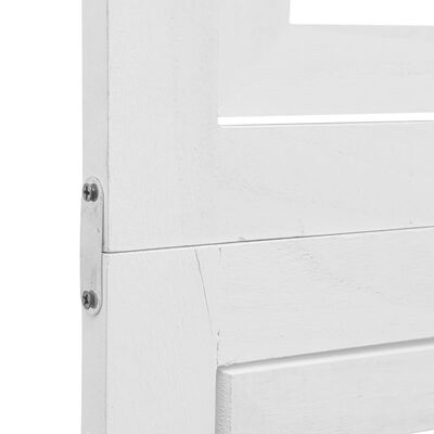 vidaXL 6-paneļu istabas aizslietnis, balts, paulonijas masīvkoks