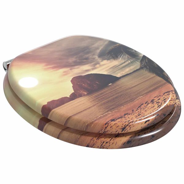 vidaXL Mīksta aizvēr&scaron;anās tualetes sēdeklis Oranža 44 x 38 cm