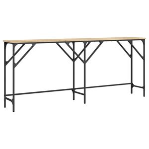 vidaXL konsoles galdiņ&scaron;, koka krāsa, 180x29x75 cm, inženierijas koks