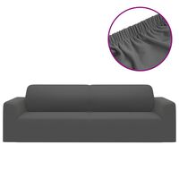 vidaXL elastīgs dīvāna pārvalks, trīsvietīgs, pelēks poliesters
