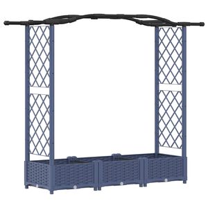 vidaXL Pacelta gulta ar treliem un jumtu Pelēka 169 x 40 x 123 cm PP