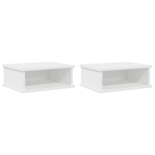 vidaXL Naktsgaldiņ&scaron; 2 pcs Balts 40 x 31 x 15 cm Inženierijas koks