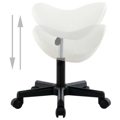 vidaXL darba krēsls, balta mākslīgā āda